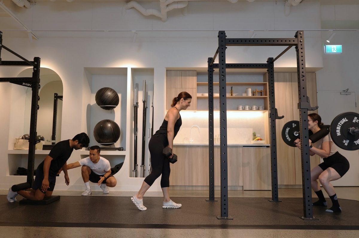 A semi-private coached session in progress at Club Crux
